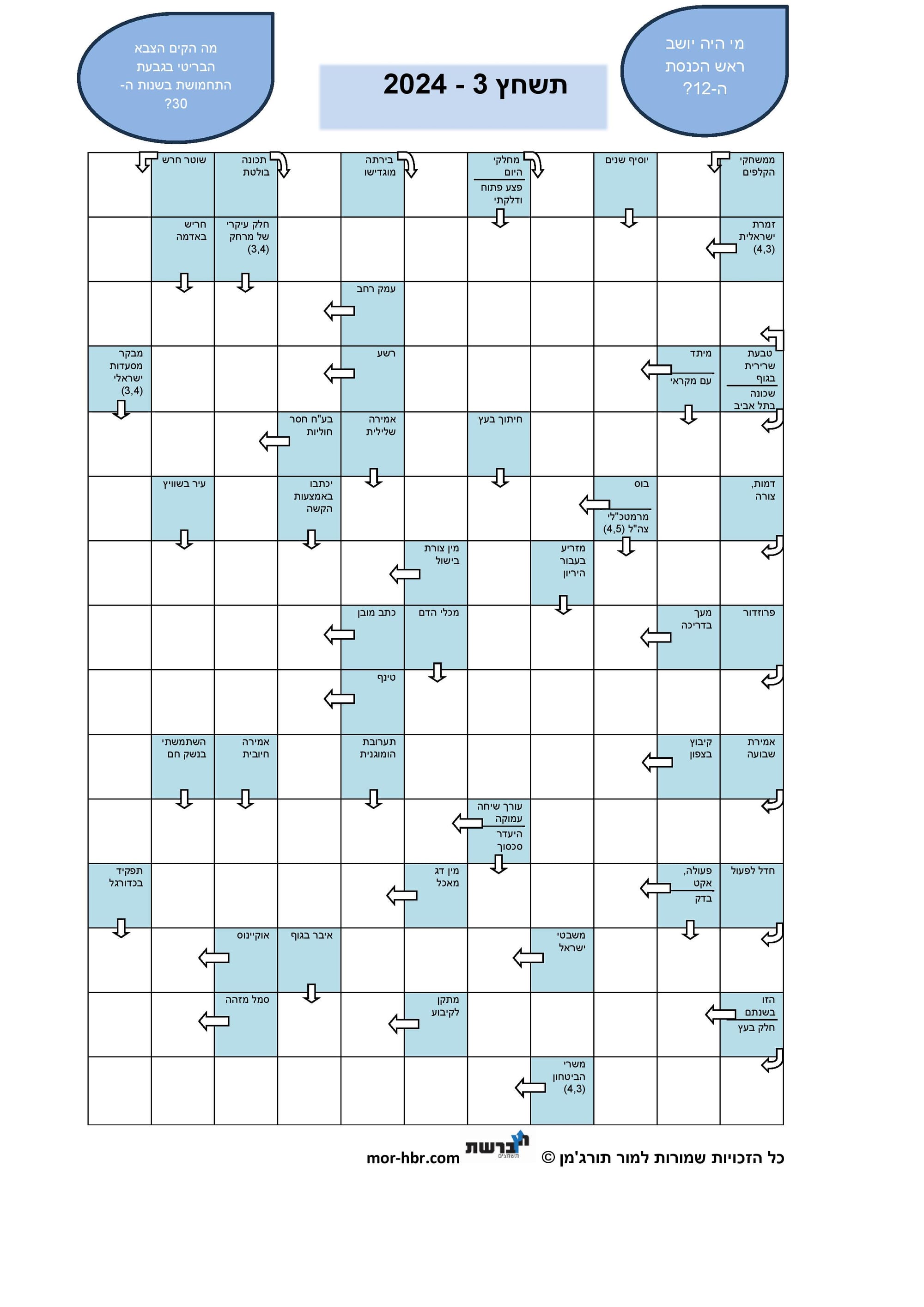 תשחץ 3 - 2024