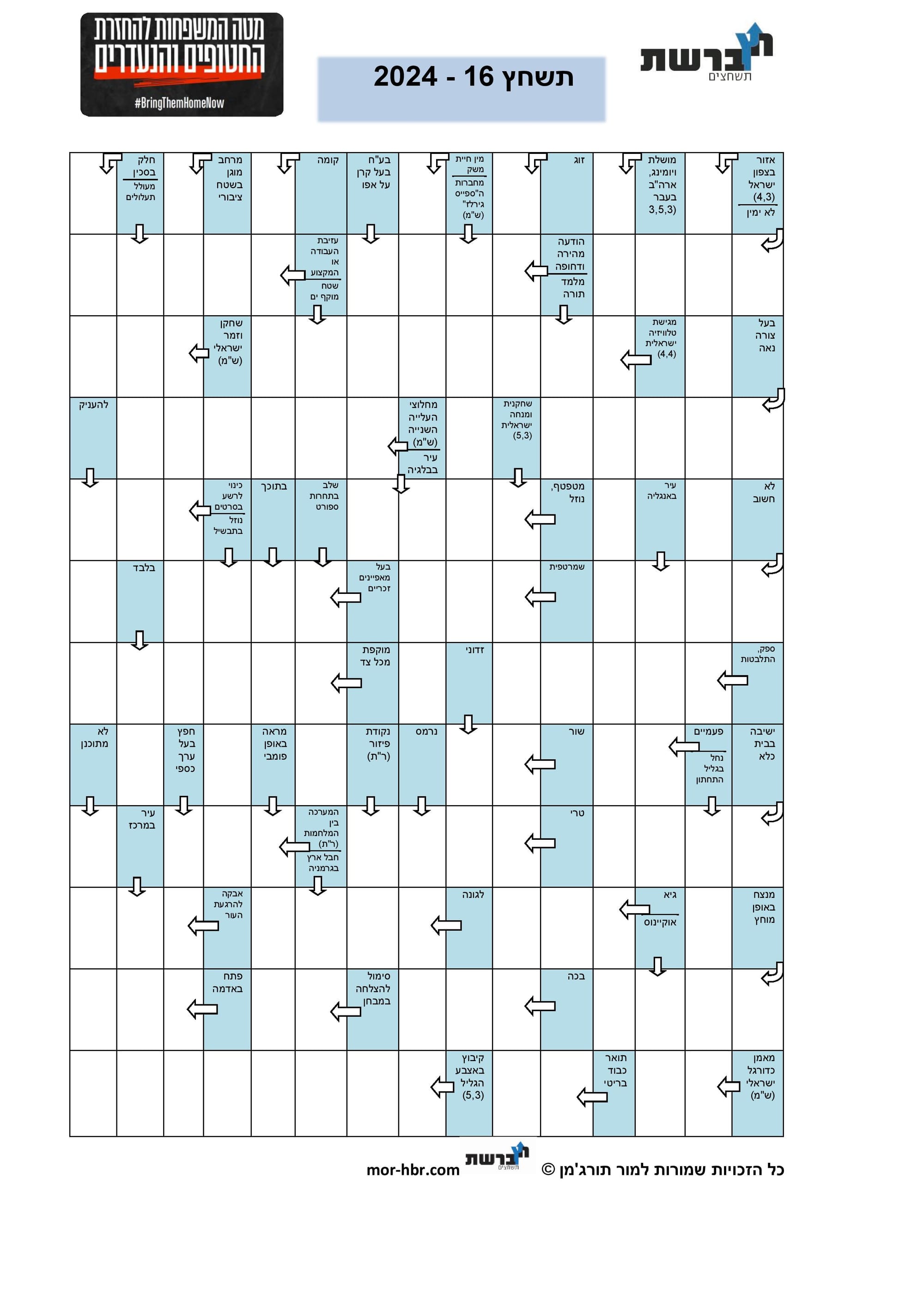 תשחץ 16 - 2024