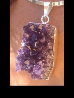 No. 5 Pendant Amethyst Urugay Metal brass silver plated $ 46.-