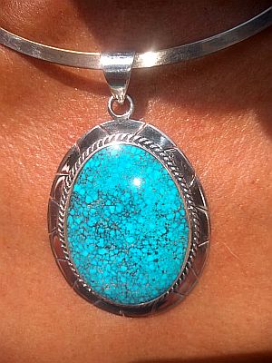 No.14 Turquoise Mine  Kingman Arizona 925 sterling silver price request 6x4 cm  2,1x1,3 inch