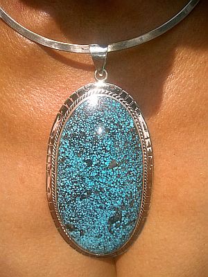 No.13 big Turquoise Mine  Kingman Arizona 925 sterling silver price request 11x5,5 cm 3,9x2 inch