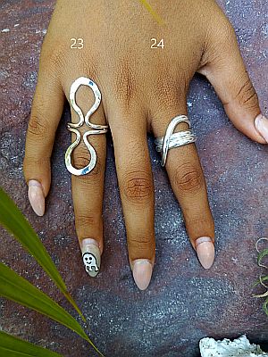 No. 23 / 24  adjustable open Ring brass silver plated $ 10.- take 5 or more each $ 6.- inkl. shipping