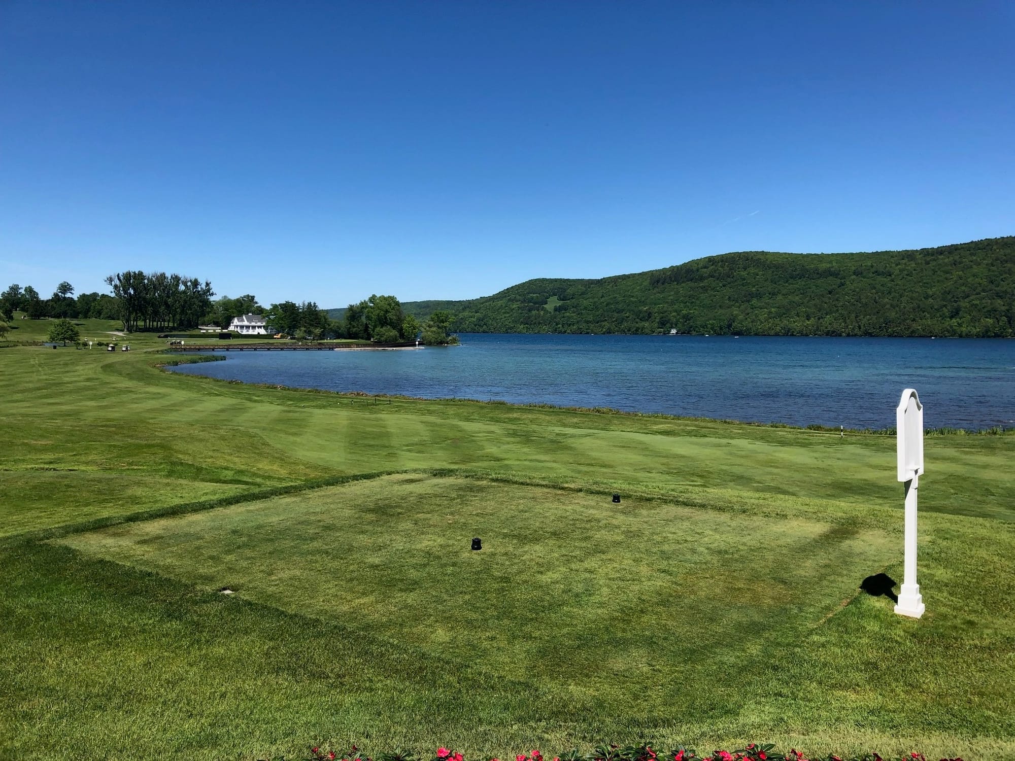 The sixth tee at Leatherstocking...just a 100+ yards from our back porch.