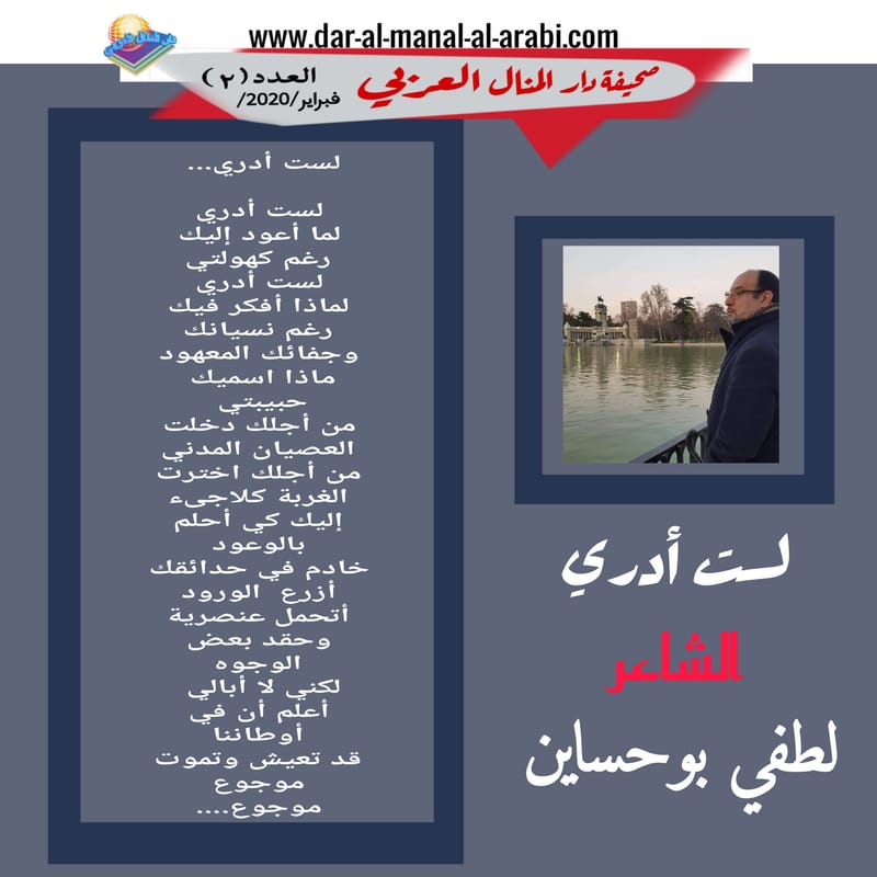 ( قصيدة : لست أدري ) الشاعر : لطفي بوحسين