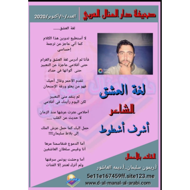 قصيدة ( لغة العشق ) بقلم الشاعر : أشرف أشطوط