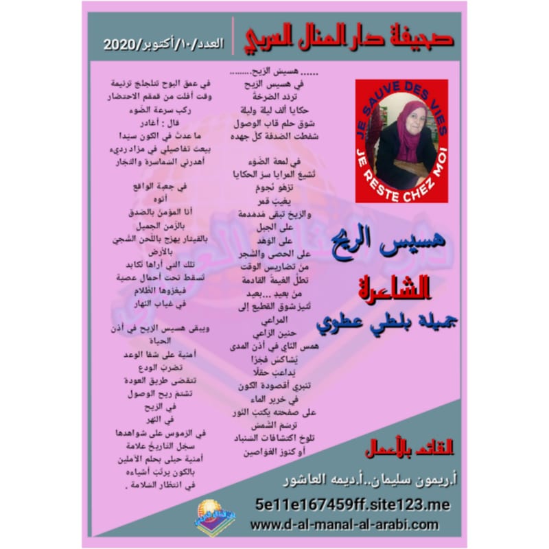 قصيدة ( هسيس الريح ) بقلم الشاعرة : جميلة بلطي عطوي