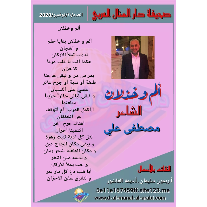 قصيدة ( ألم وخذلان ) بقلم الشاعر : مصطفى علي