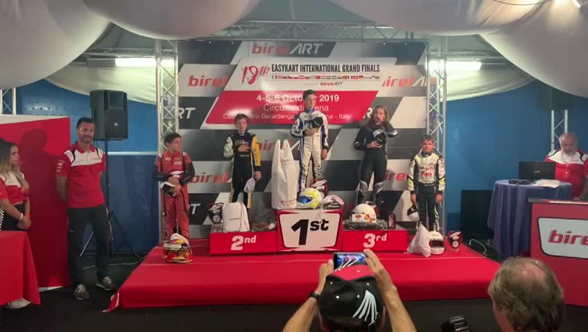 Podio e Inno italiano Finale Int. 2019