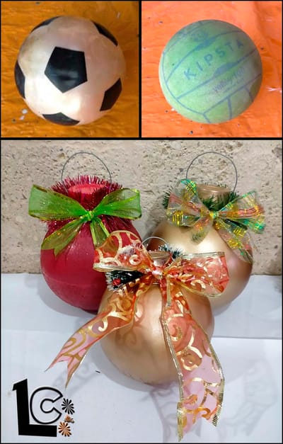 BOLAS DE NAVIDAD REUTILIZANDO PELOTAS