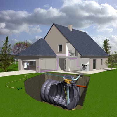 Pose de cuve pour la récupération des eaux pluvial