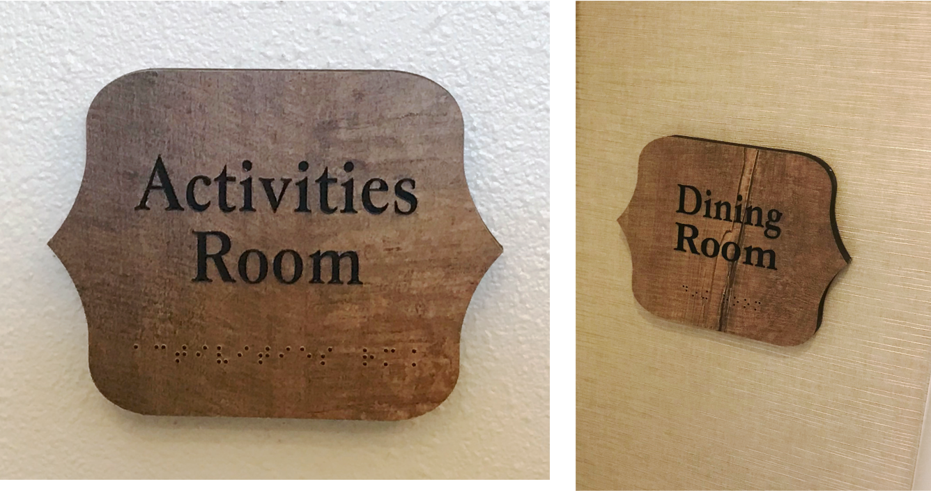 Non resident room sign w/braille