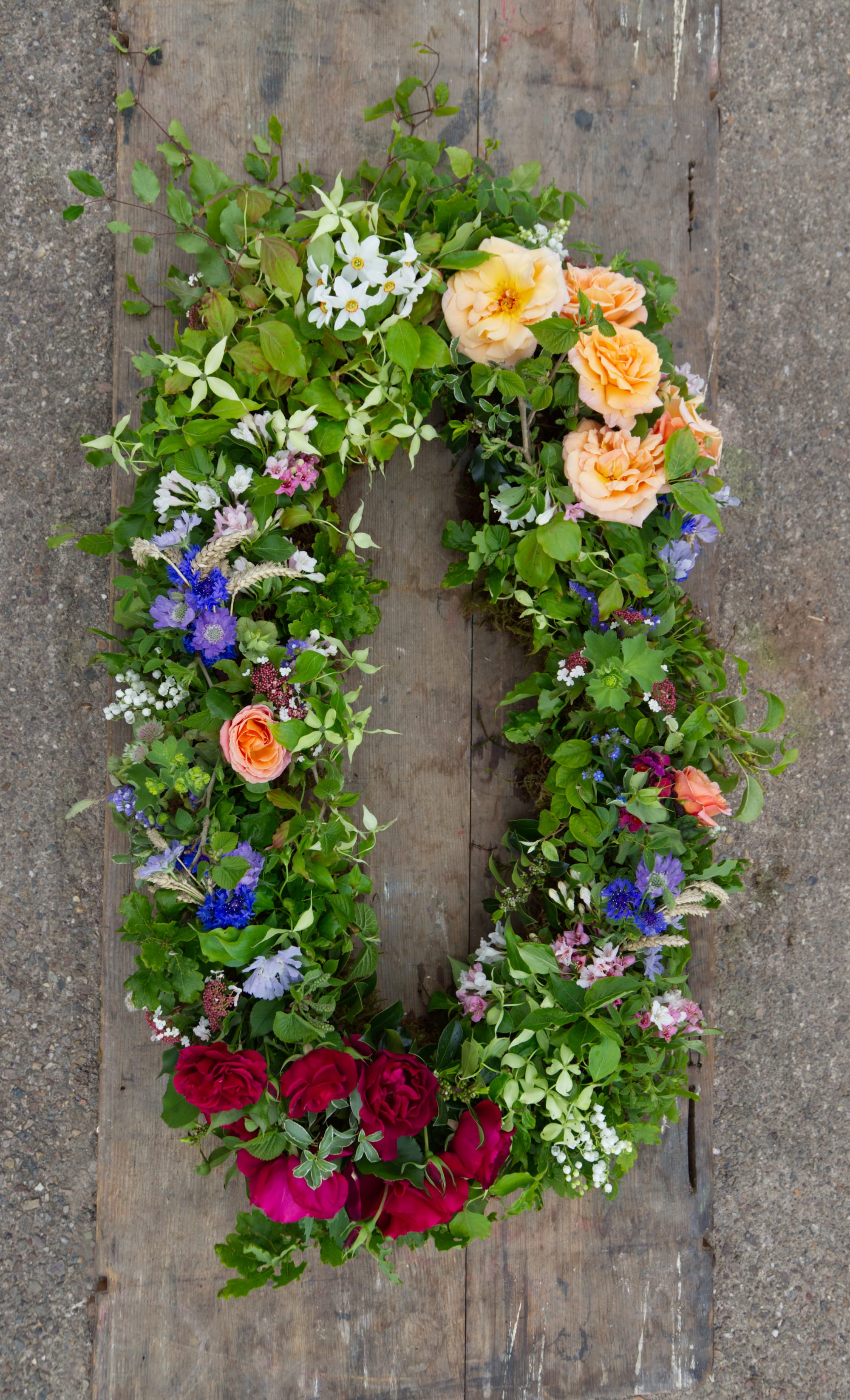 Large garden wreath in May