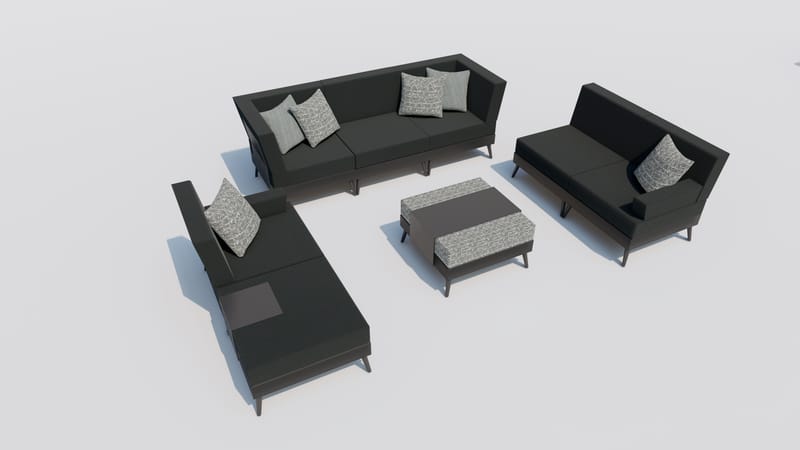 Sobre, raffiné, cet ensemble s'intègre dans tout environnement. Au bord d'une piscine, sous une pergola ou sous un cocotier, nul doute qu'il trouvera sa place dans votre jardin.