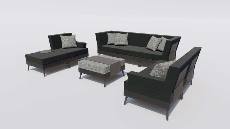 Sobre, raffiné, cet ensemble s'intègre dans tout environnement. Au bord d'une piscine, sous une pergola ou sous un cocotier, nul doute qu'il trouvera sa place dans votre jardin.