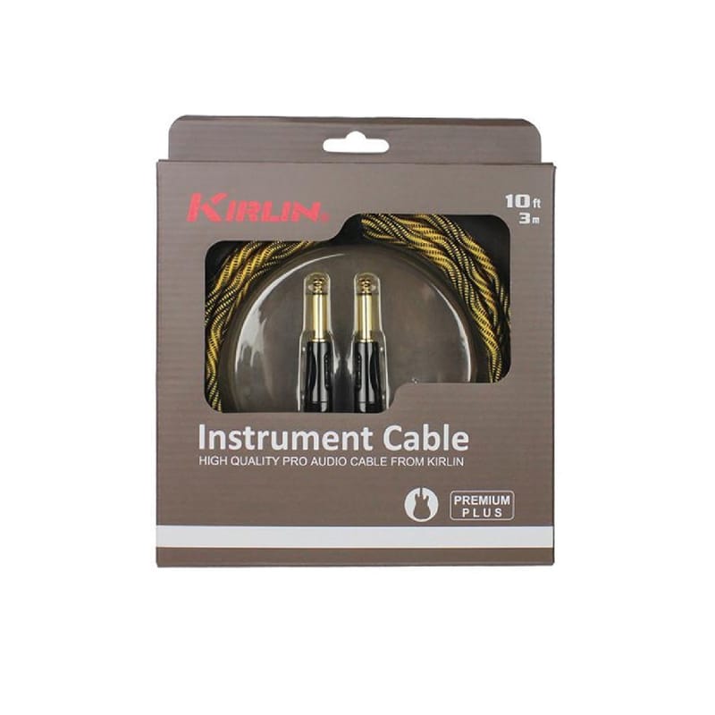 Cavo Per Chitarra Kirlin 10ft (3m) Tessuto Premium Plus - Jack Placcato Oro - Royal