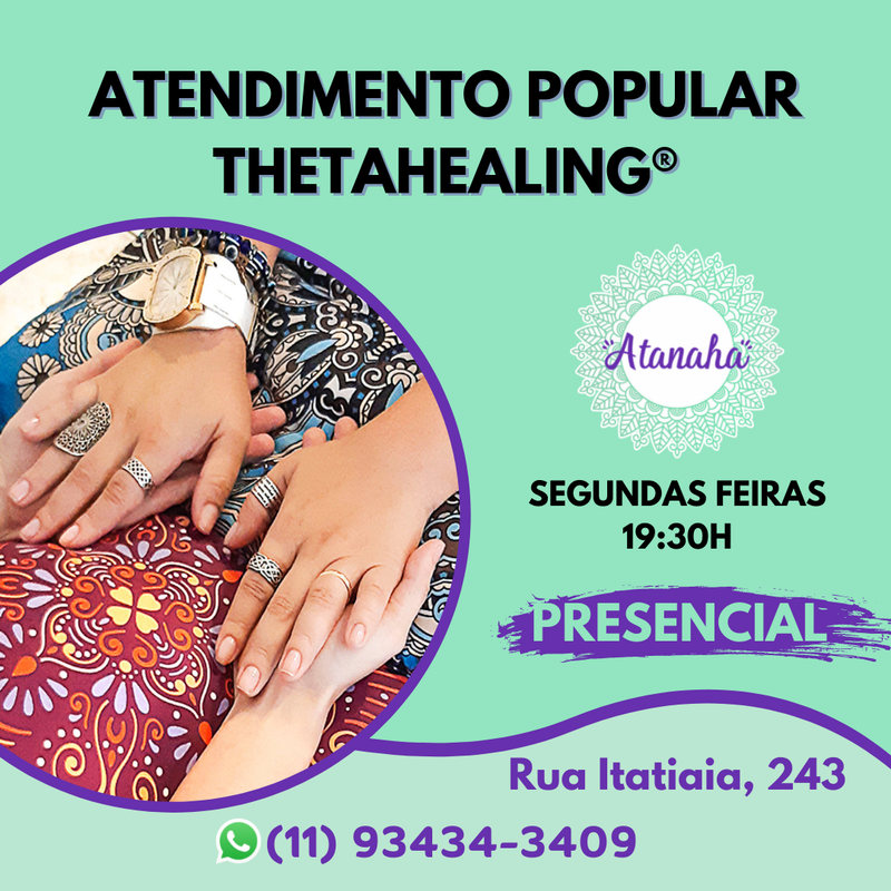 ATENDIMENTO POPULAR THETAHEALING® - PRESENCIAL