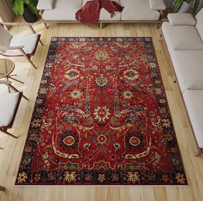 21/5/2024, Afghan 9X12 FT, SERAPI RED AREA RUG, TRIBAL RUG, AFGHAN HAND KNOTTED 100% WOOL RUG, RUG FOR LIVING ROOM, DINING TABLE RUG, OFFICE RUG, BEDROOM RUG