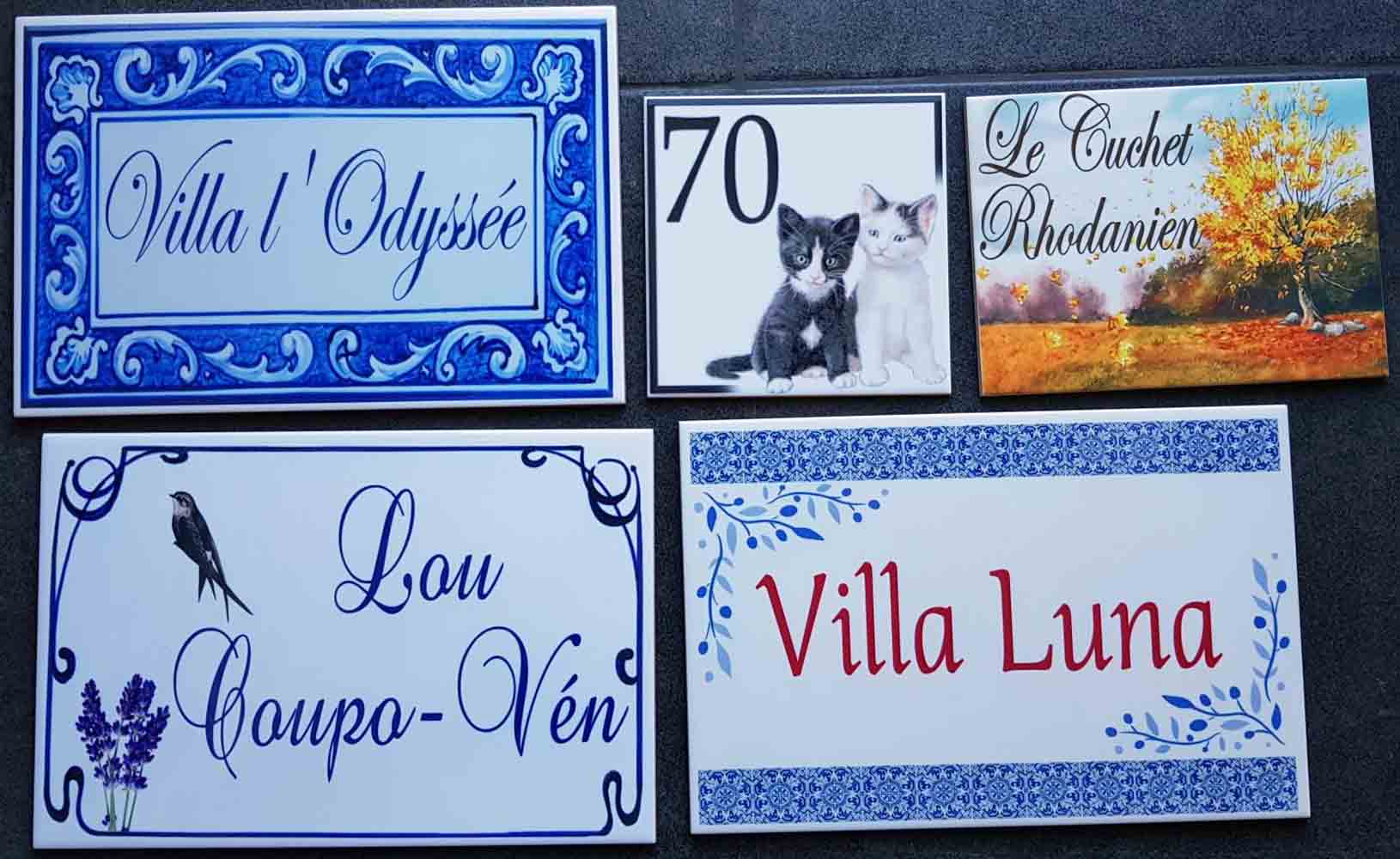 Plaques de maison avec numéro ou texte personnalisé au choix