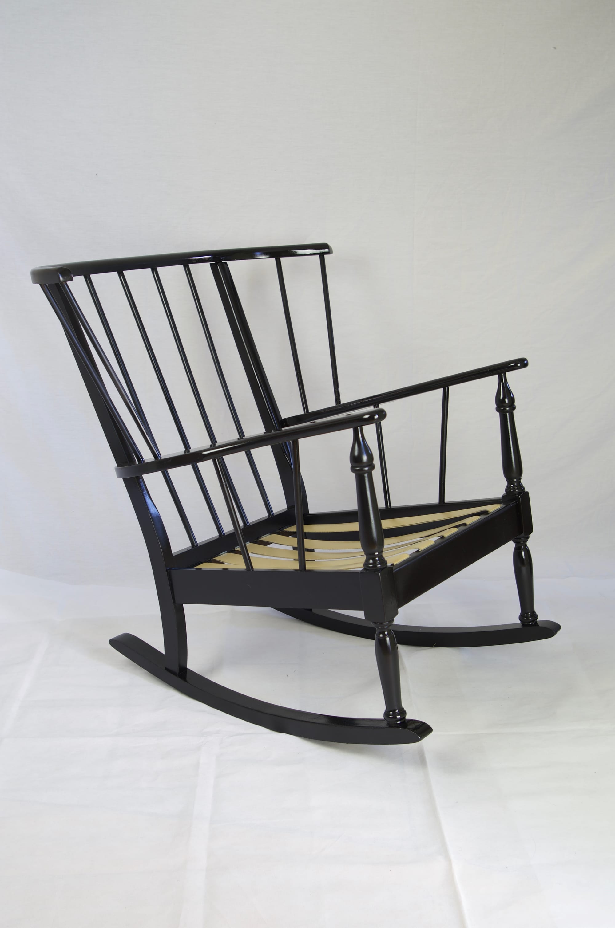 Stick Back Black Elm Rocking Chair