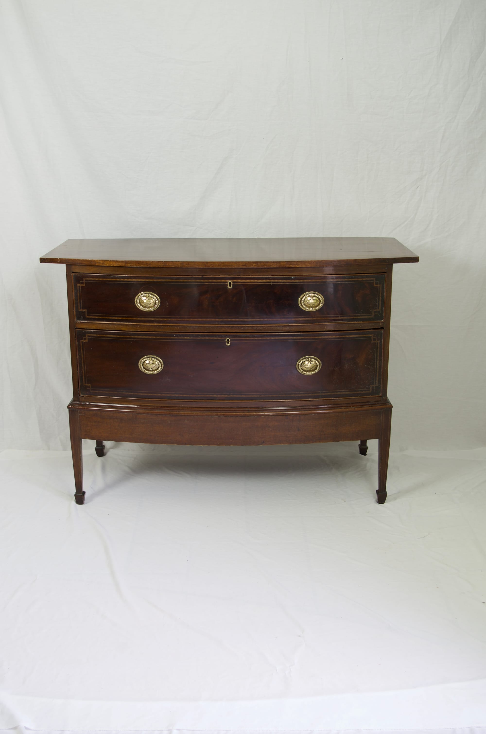 Antique vintage Bow front Chest of Draws