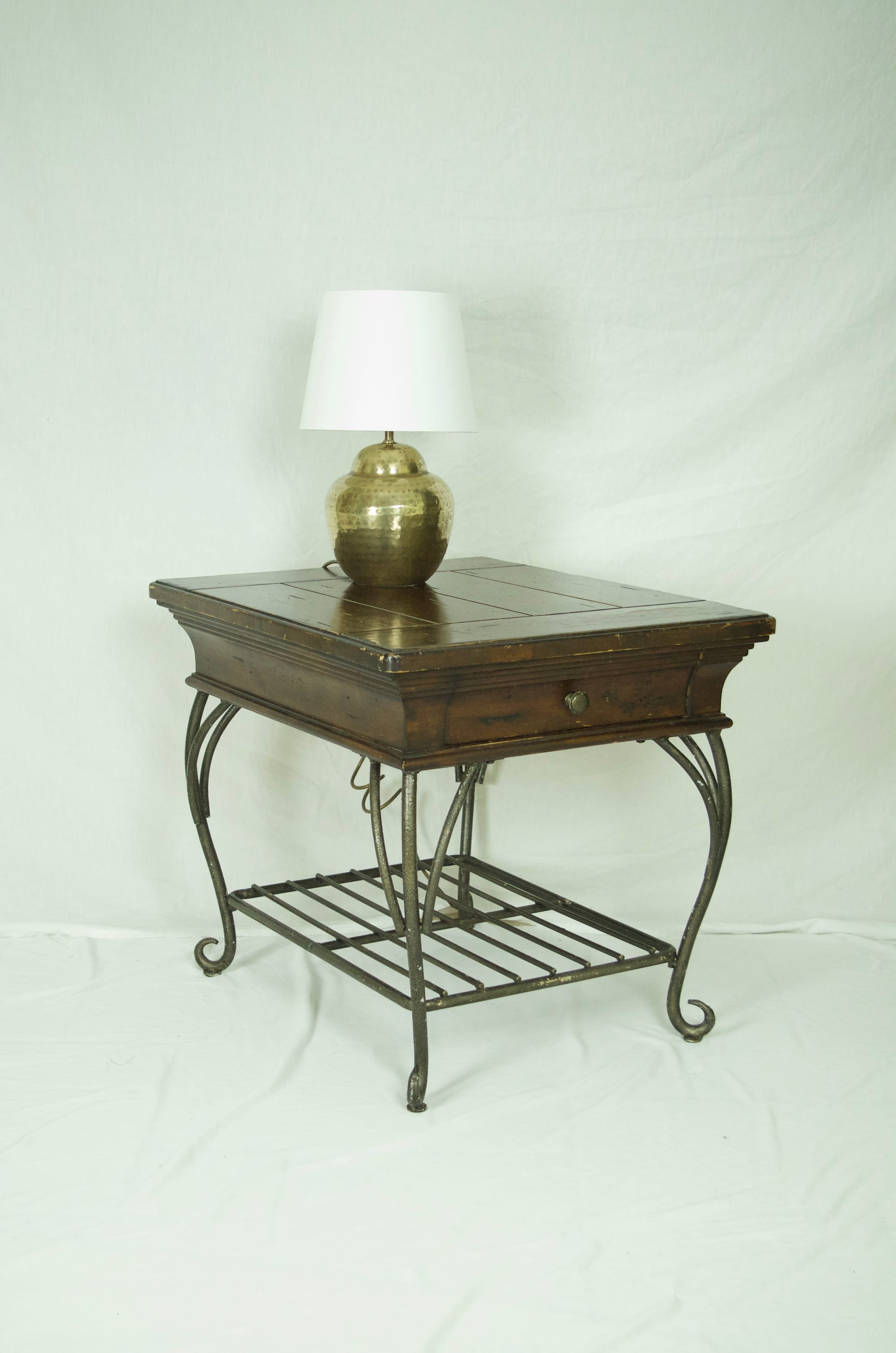 Wrought Iron Barn style Side Table