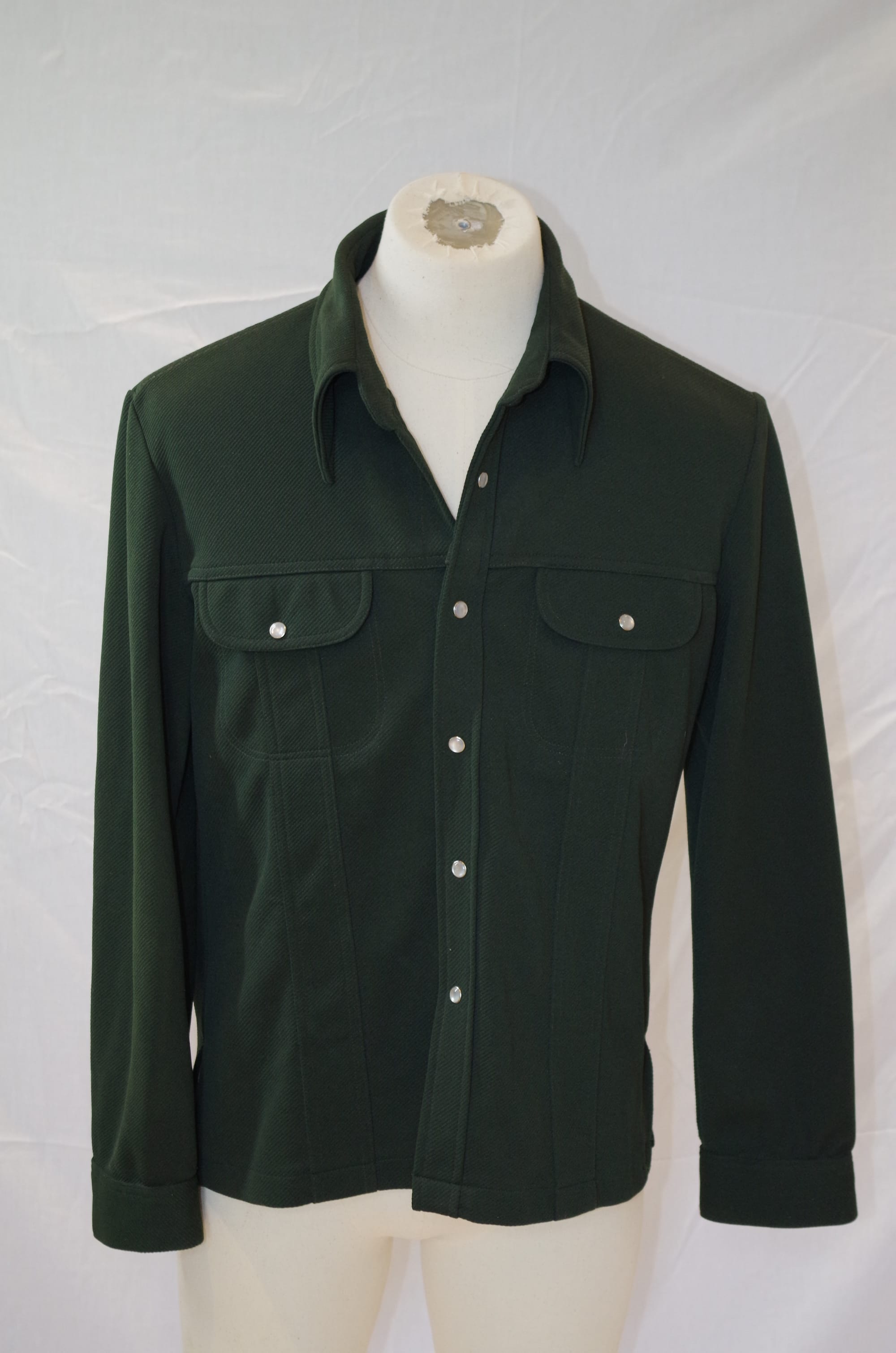 Mens Retro Green Shirt Jacket.