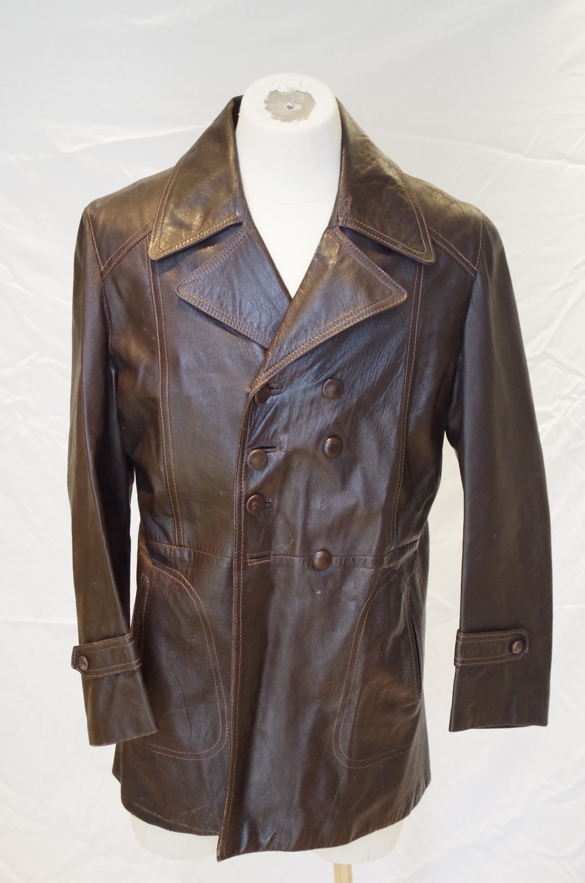 Mens Retro Brown Leather Jacket
