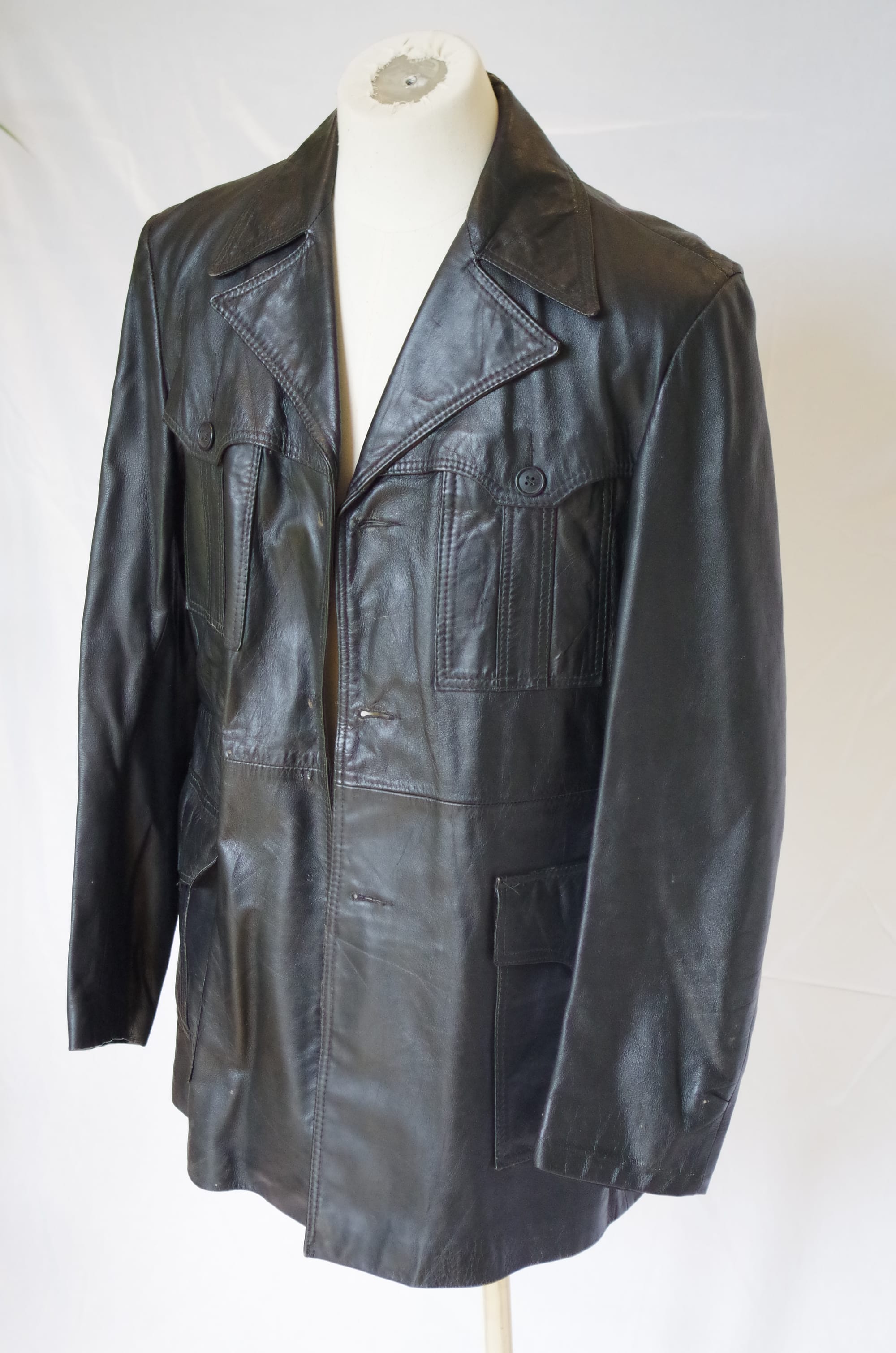 Men's Black Retro Leather Jacket