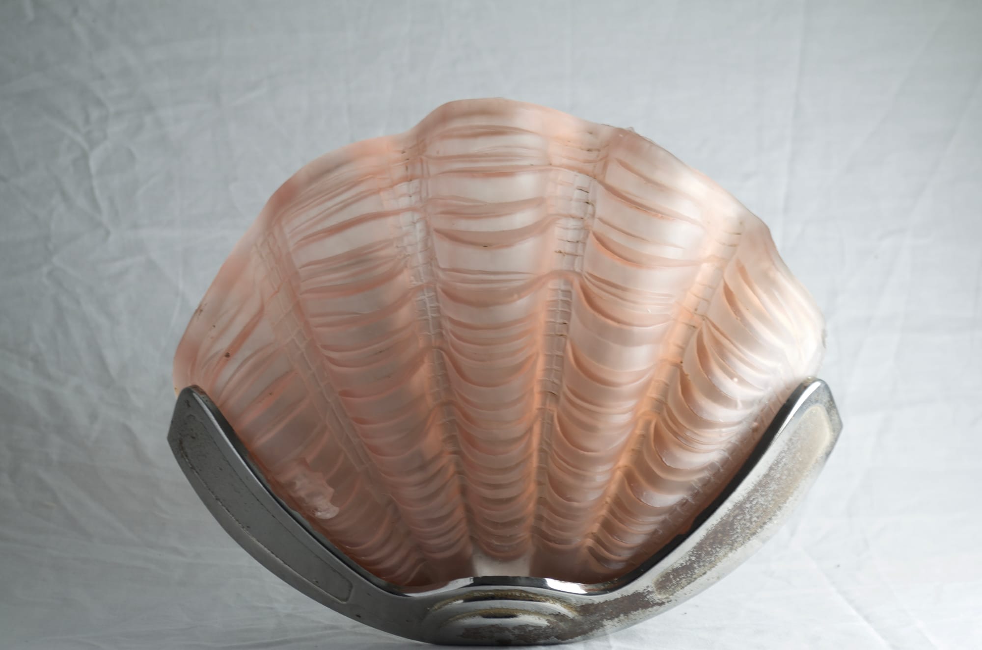 Original 1930s Pink Glass Clam Shell Wall Light.