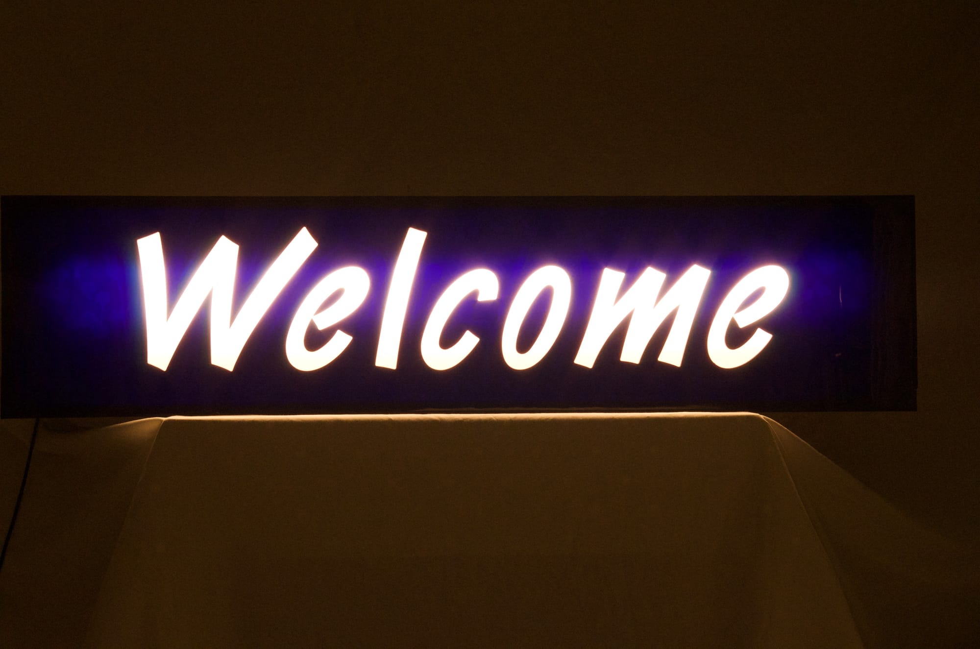Large Retro illuminated WELCOME Sign
