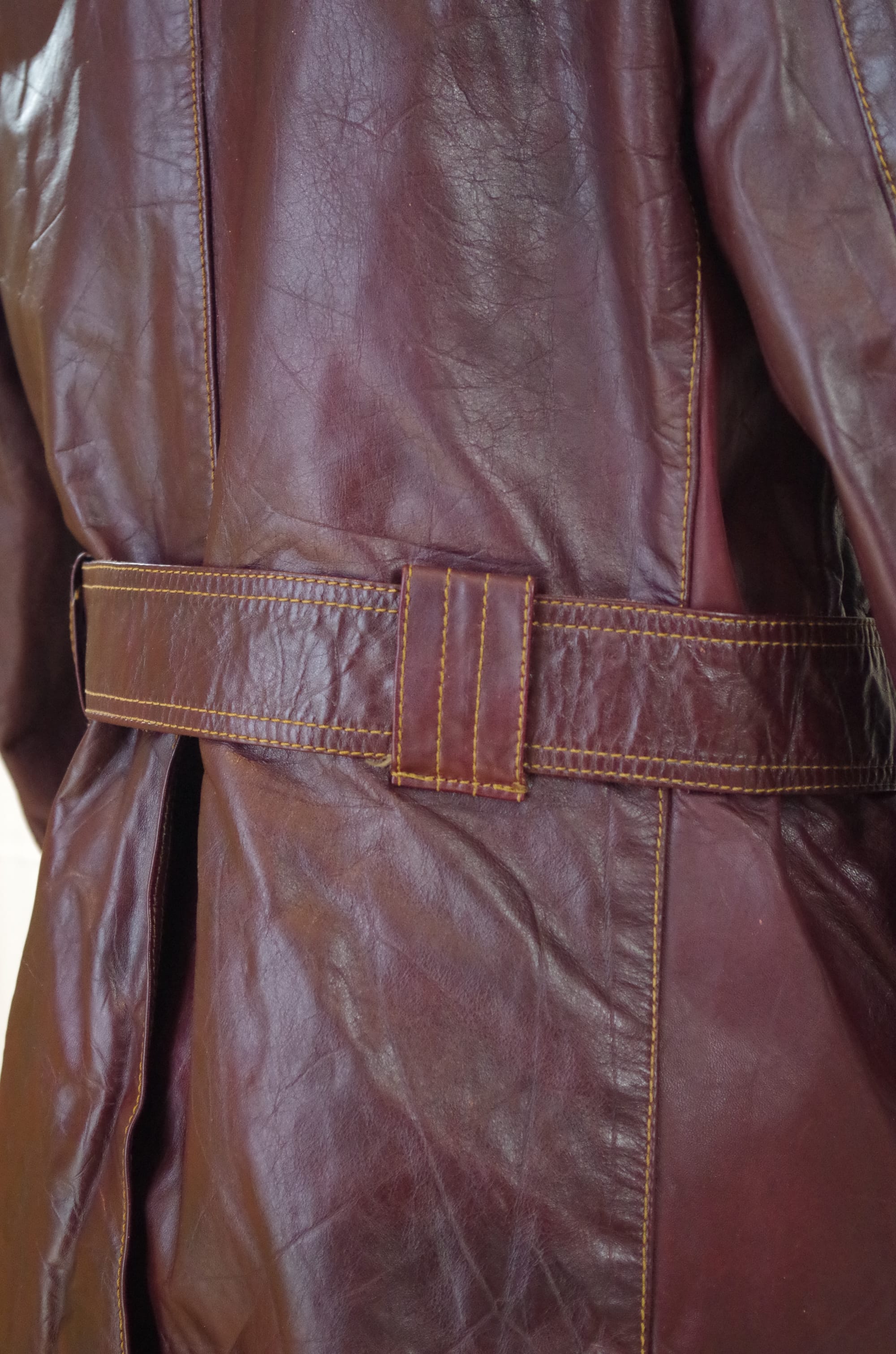 Vintage Rare Lakeland Mens Burgundy Leather Jacket