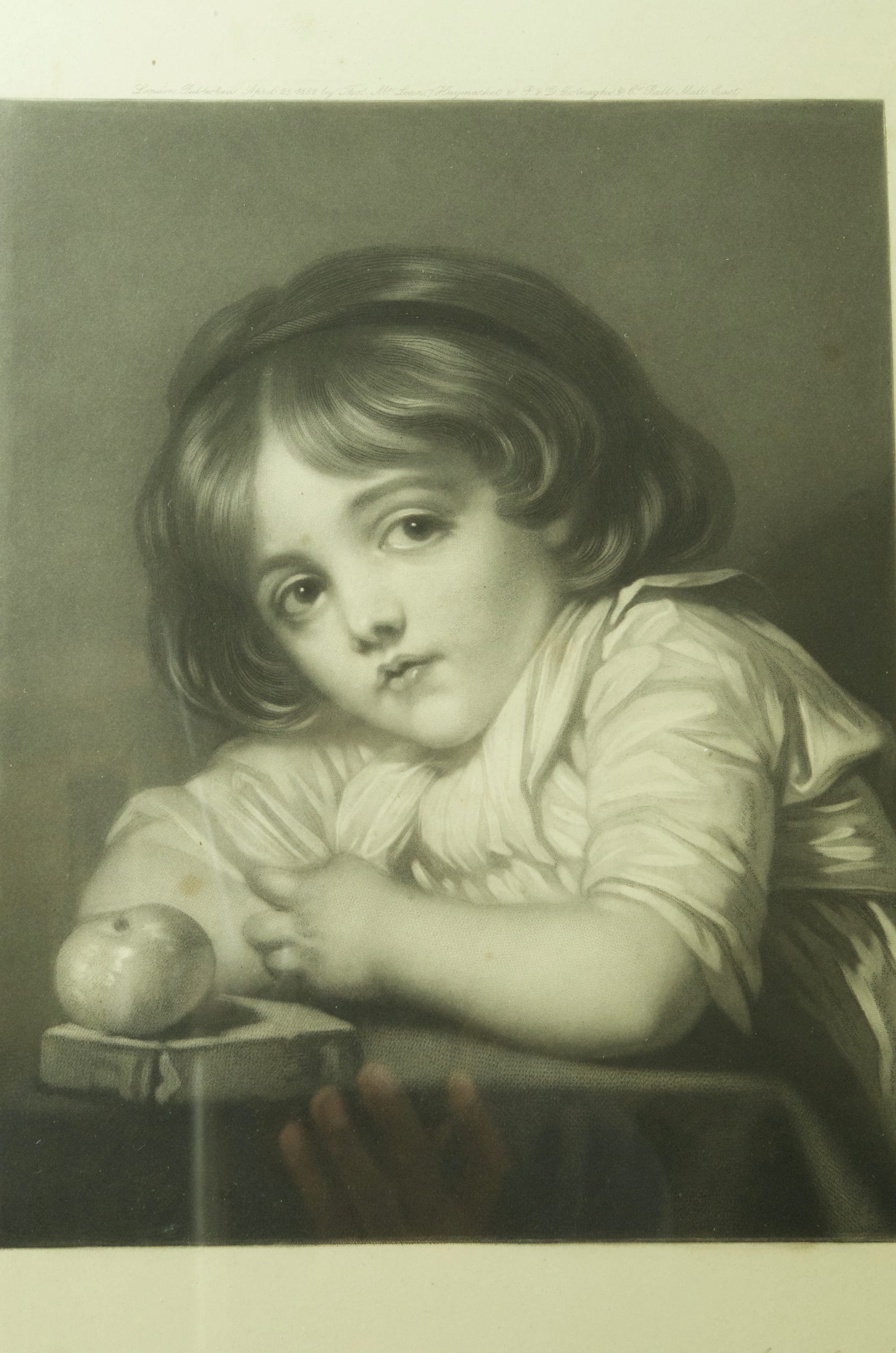 Print by Jean-Bapiste Greuze Called An Apple