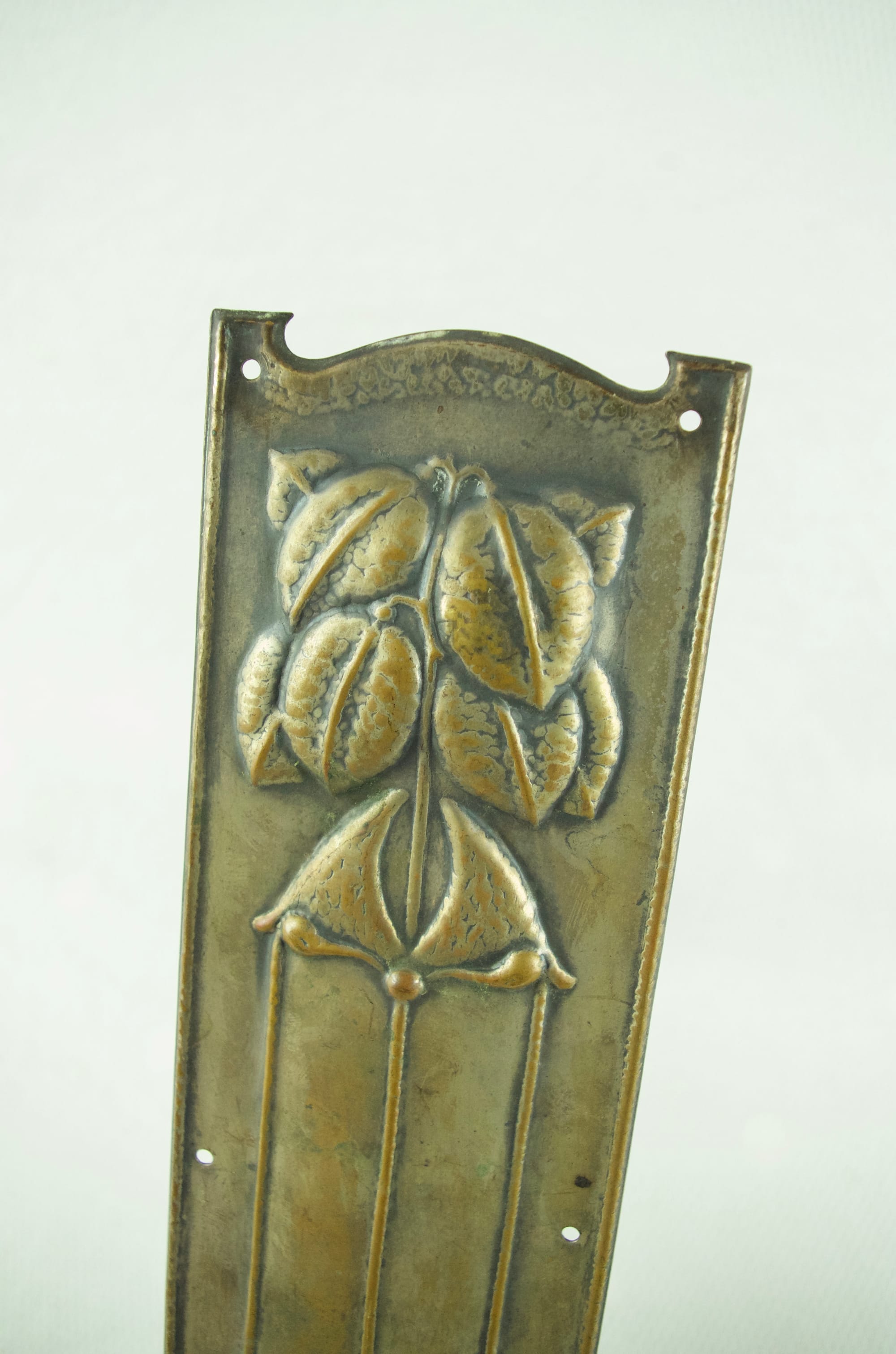 A Pair Of Original Period Art Nouveau brass door Push Plates.