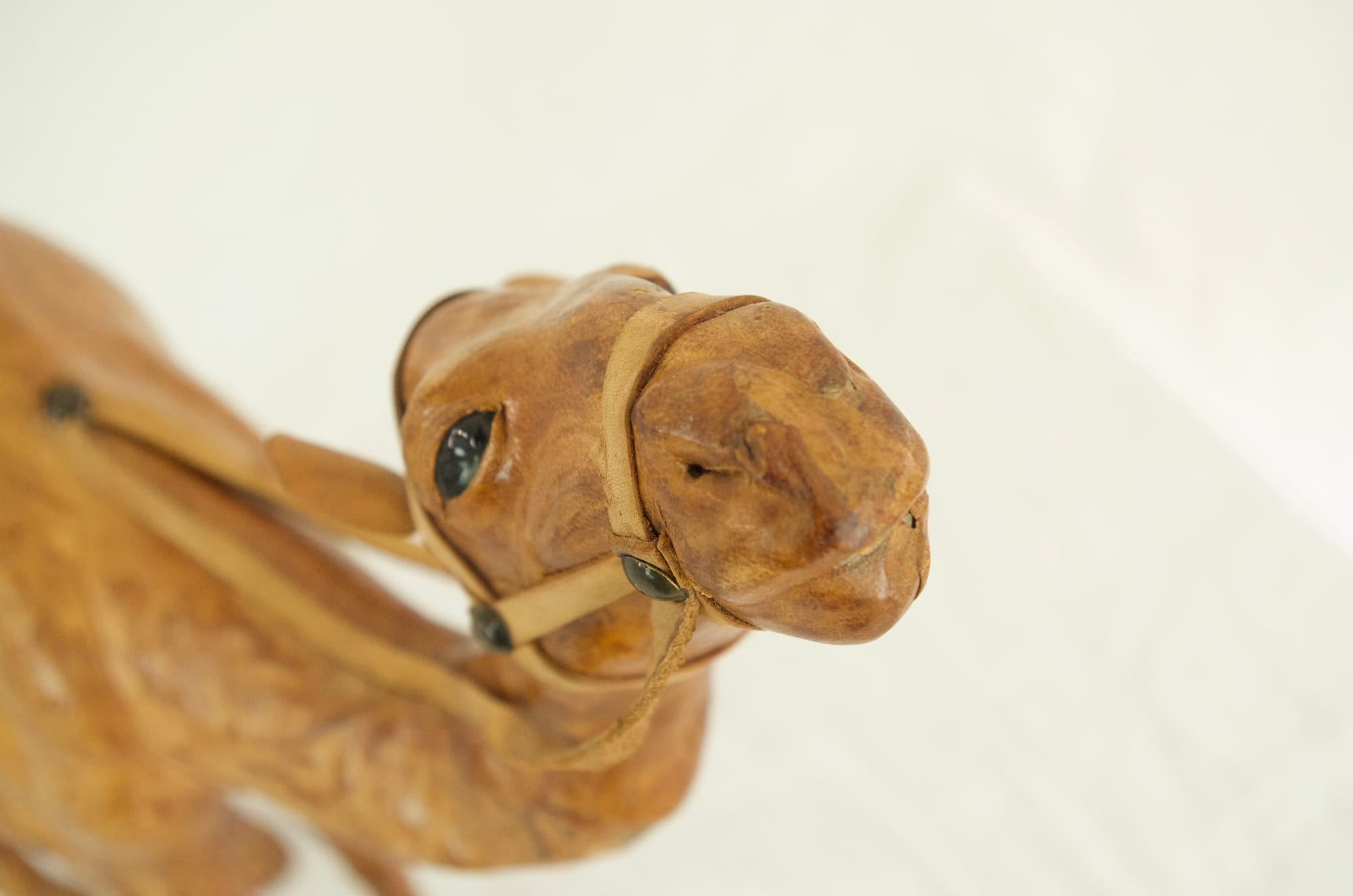Vintage Real Leather Camel figurine