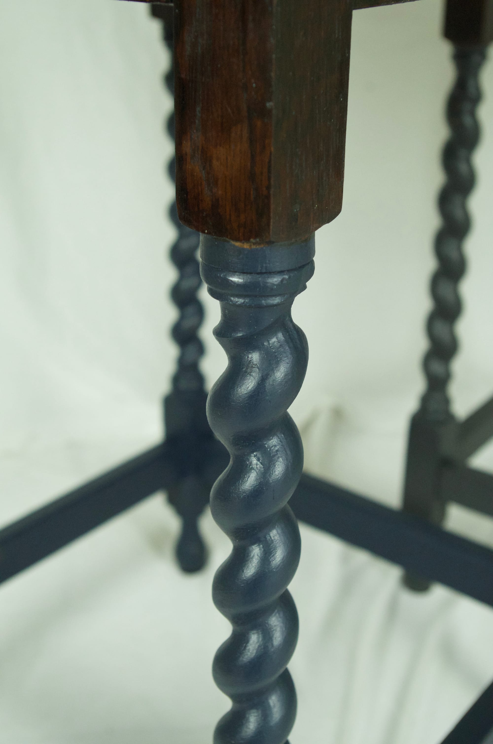 Antique English Oak Barley Twist Side Table