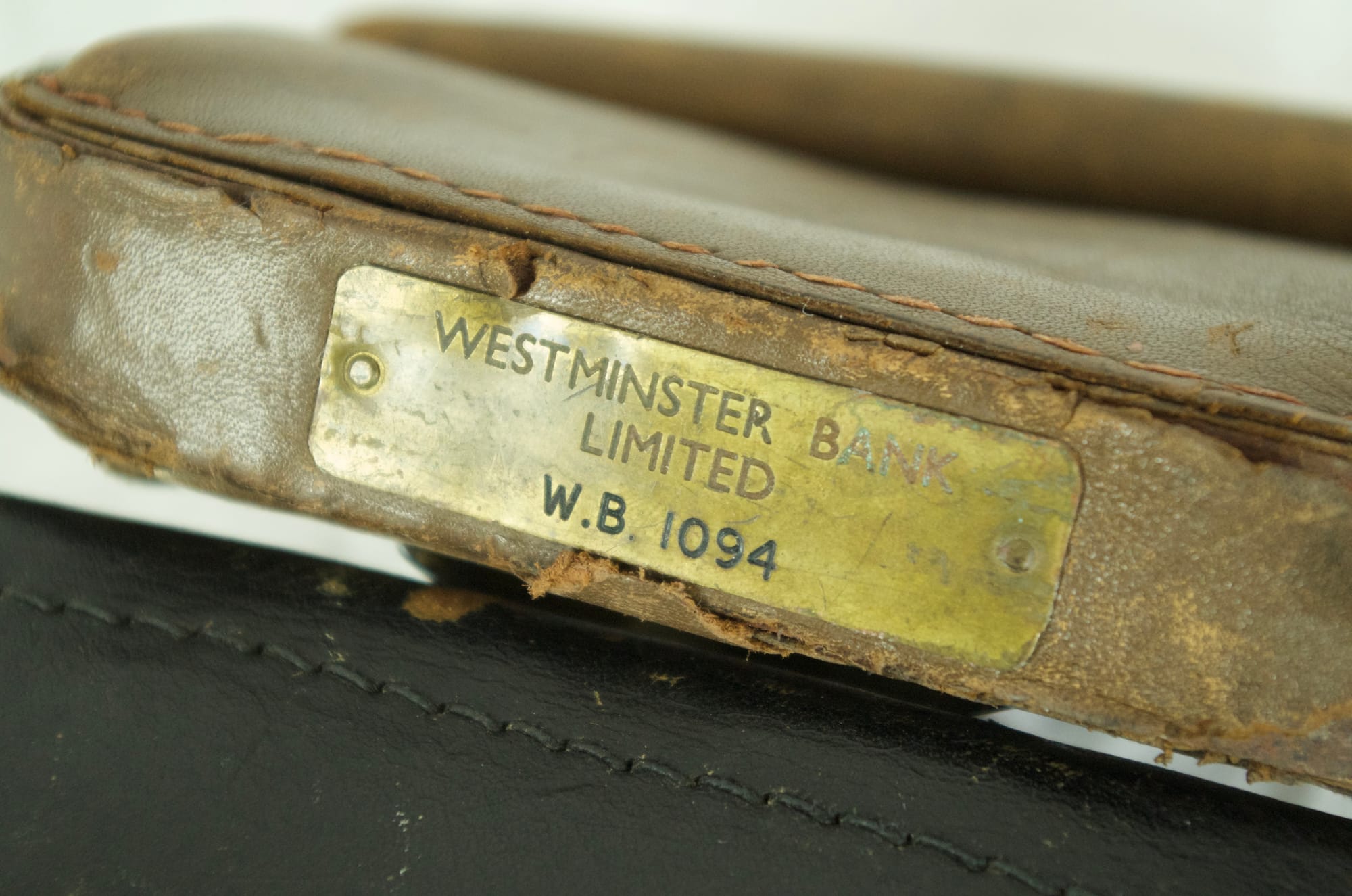 VINTAGE WEST MINSTER BANK LEATHER SAFE BAGS