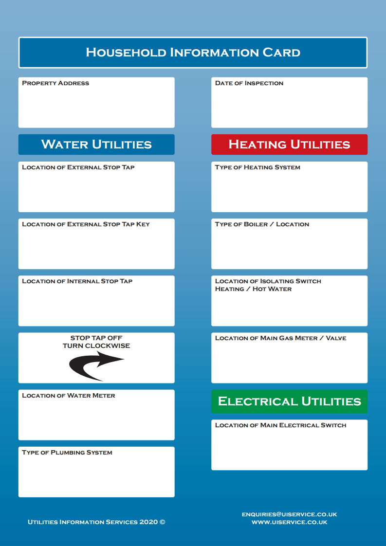 Household information card.