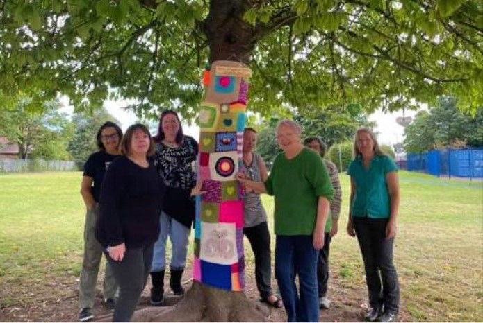 Yarn Bombing Christ Church Junior School Playground