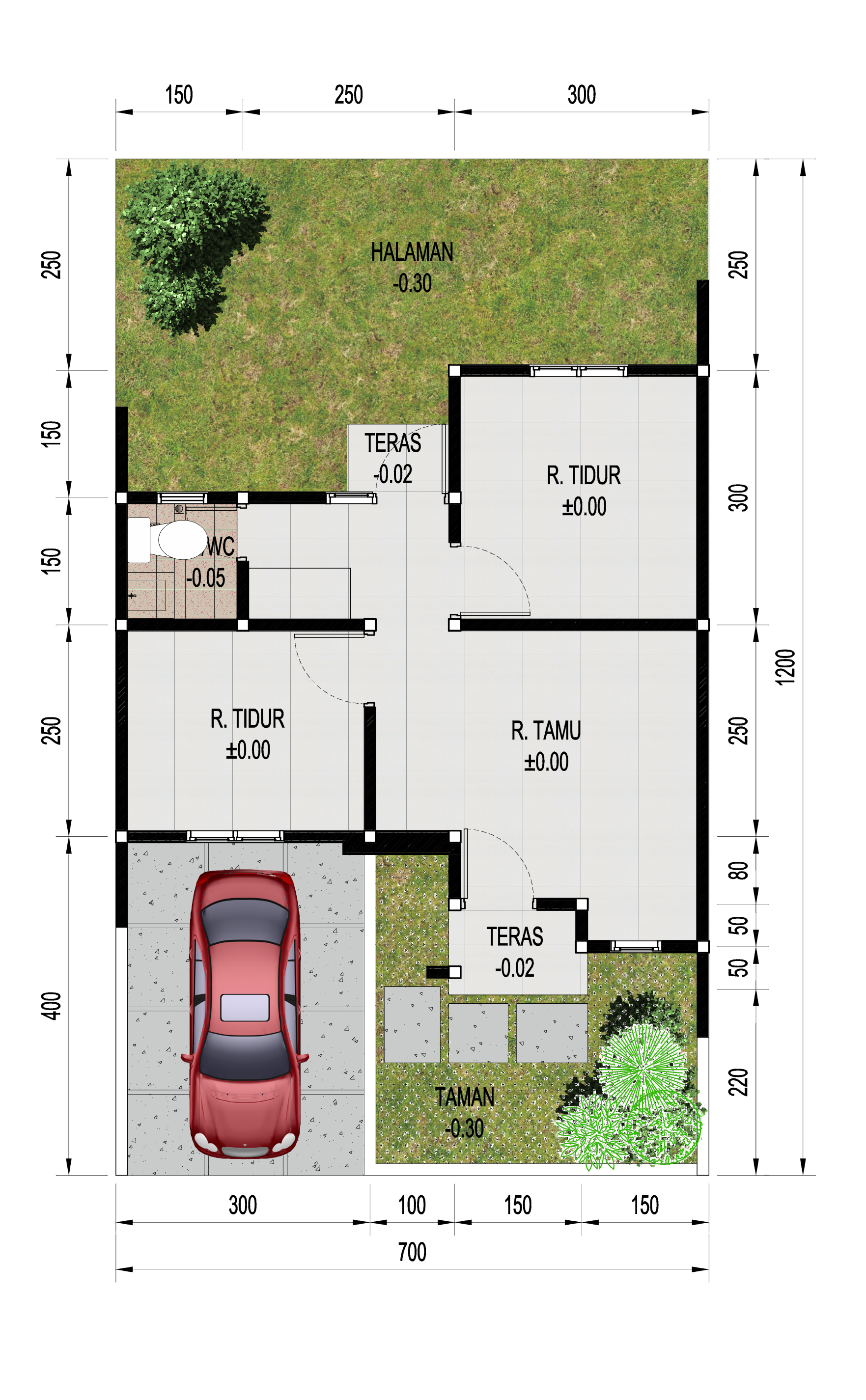 Denah Rumah Tipe 36/84