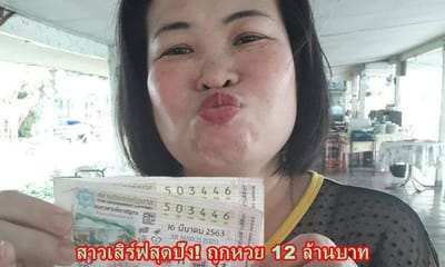 สาวเสิร์ฟสุดปัง! ถูกหวย 12 ล้านบาท