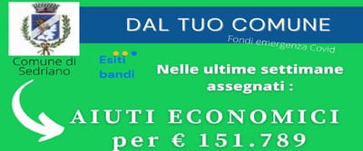 DAL TUO COMUNE: Fondi emergenza Covid. Esiti bandi. AIUTI ECONOMICI per € 151.789