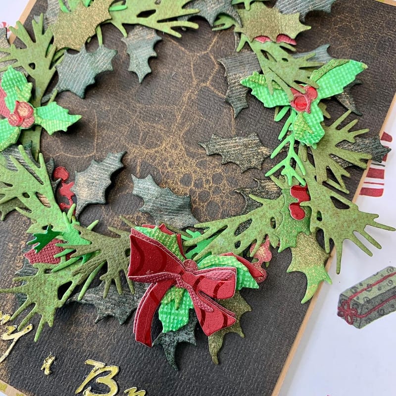 Dimensional Wreath Christmas Card