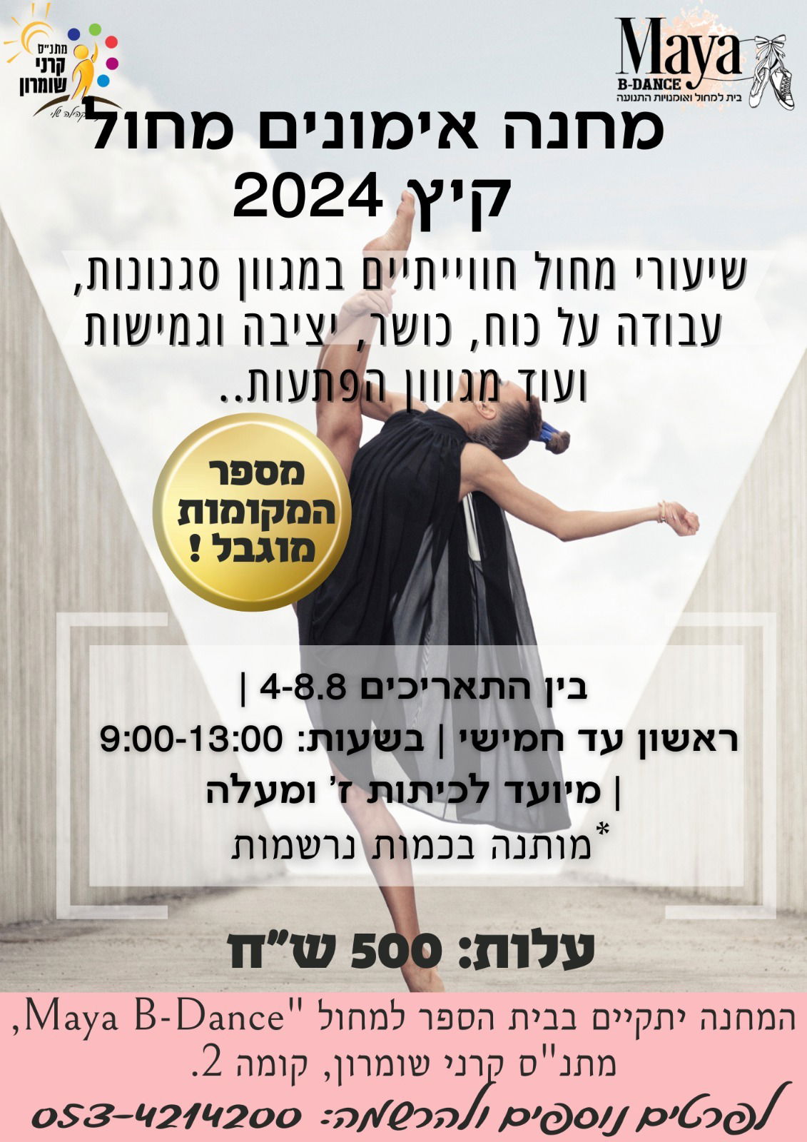 מחנה אימונים מחול קיץ ז' ומעלה 2024