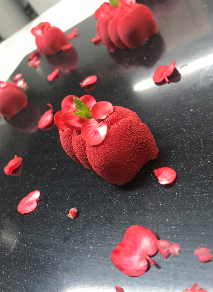 Recette Entremet Hibiscus Framboises pour 6 personnes
