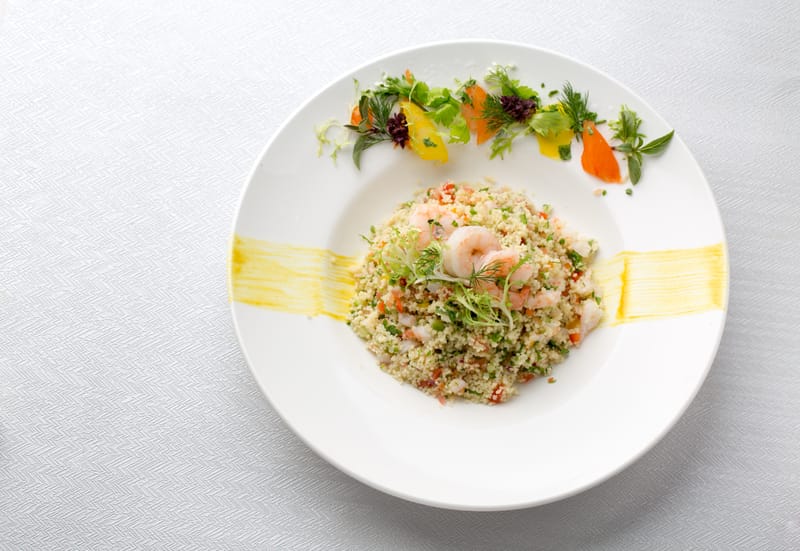 سلطة كسكسي بالجمبري