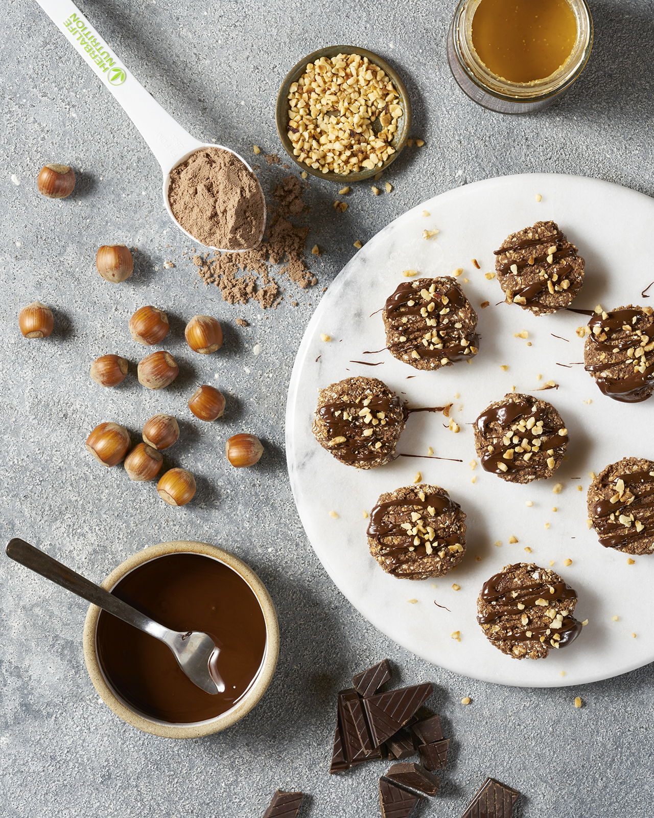 Chocolate and Hazelnut Raw Protein Cookies