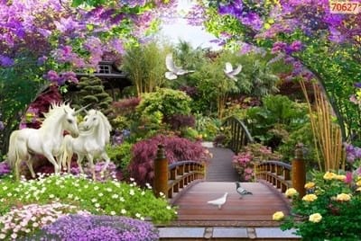 Thi công tranh dán tường 3d