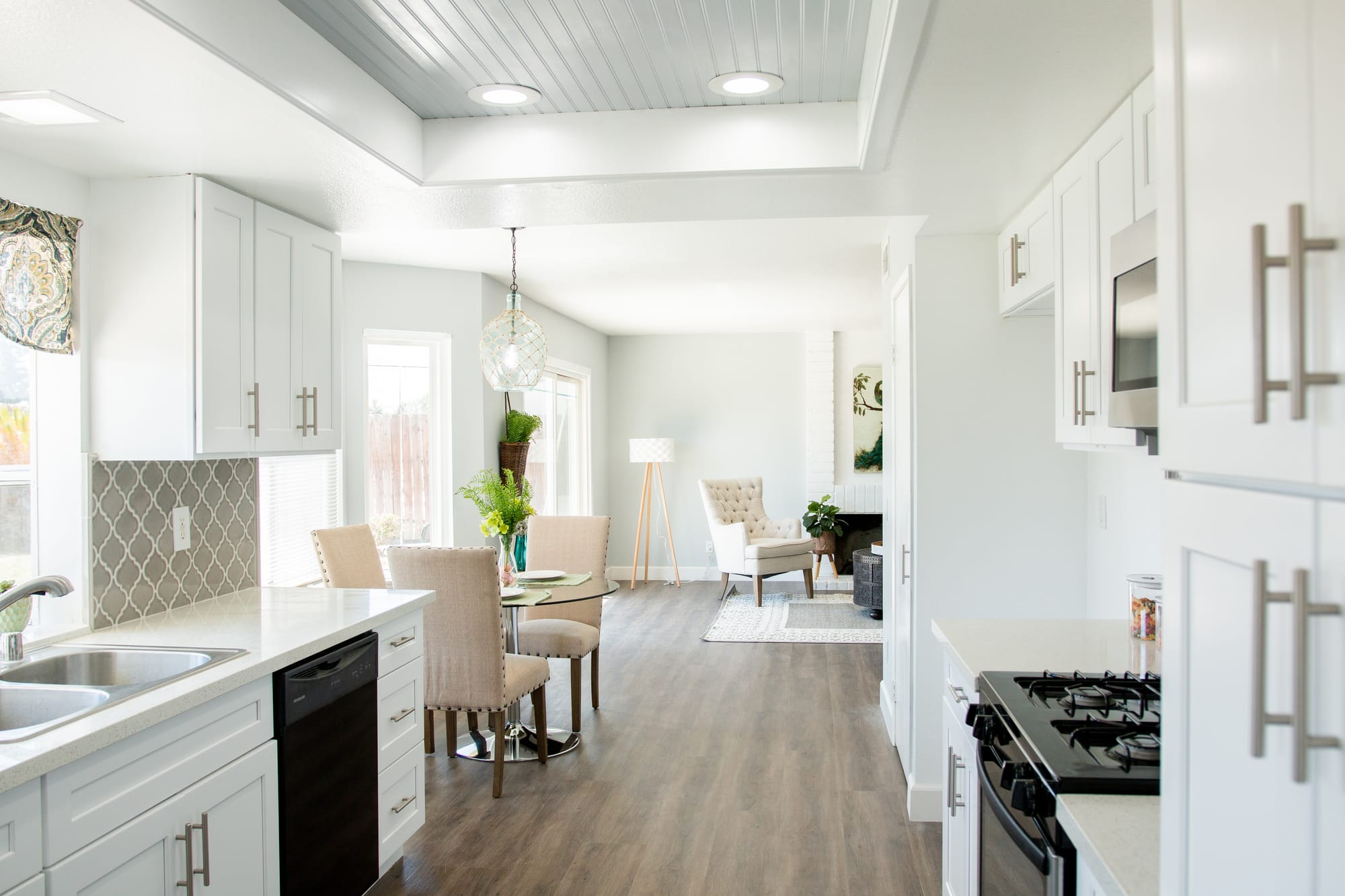 Open kitchen and dining