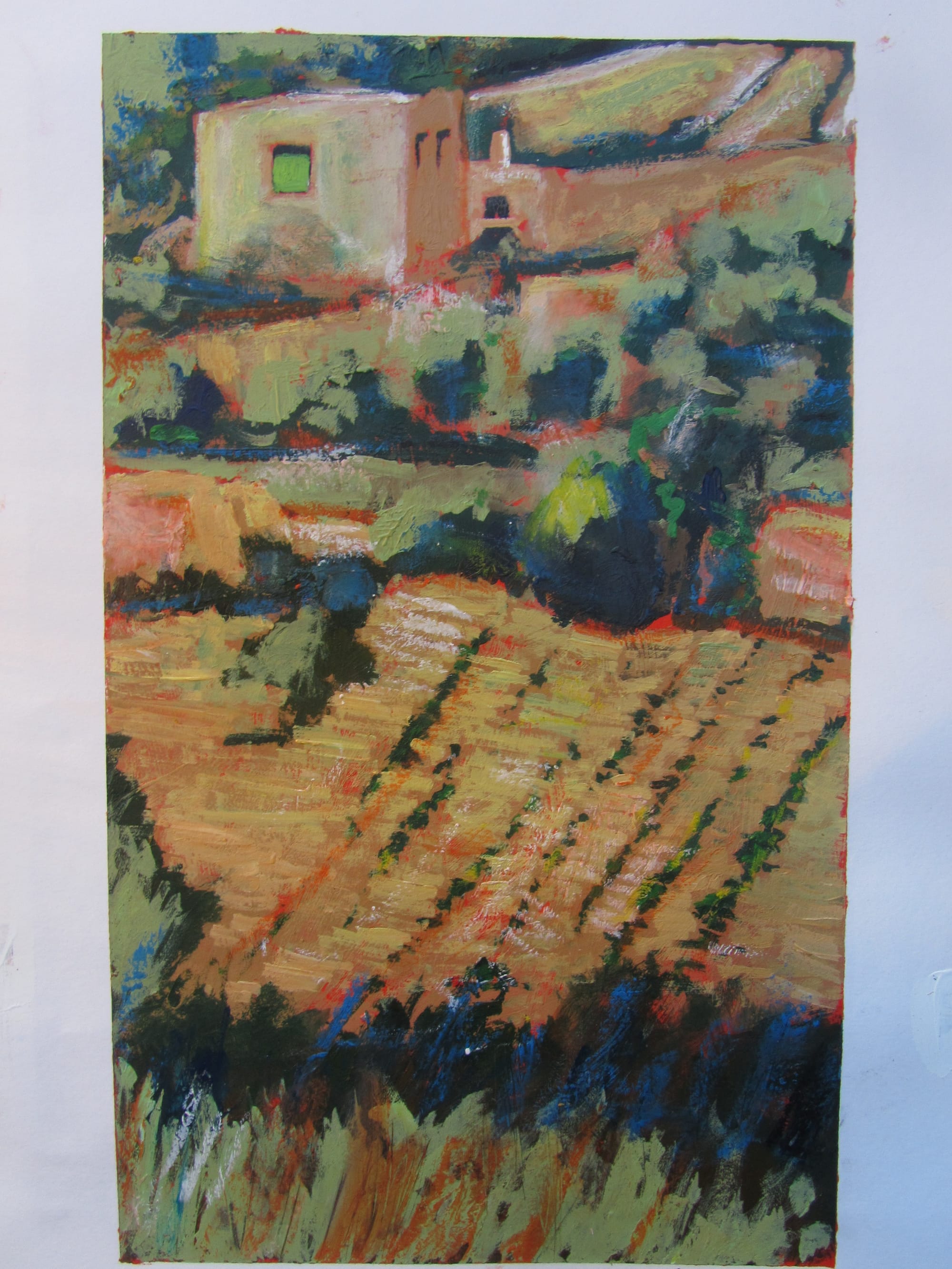Acrylic balcony sketch at Gozo