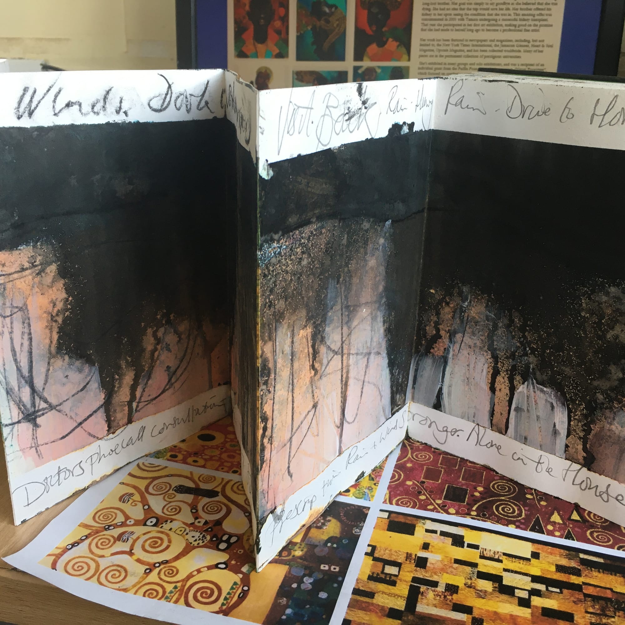 Concertina sketchbook - journal of Mid Wales from July  - September 2020 (detail)